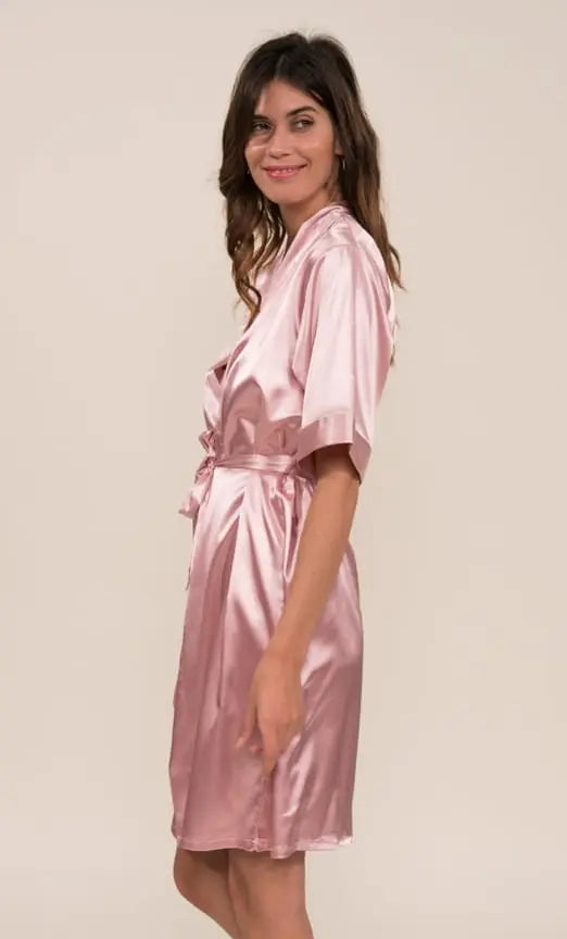 Ensemble Nuisette et Peignoir Satin (Rose) SRR SHOPS