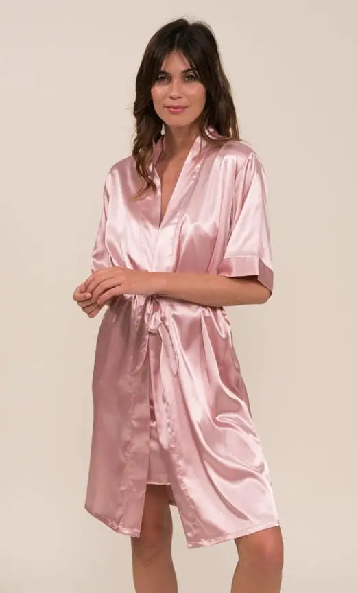 Ensemble Nuisette et Peignoir Satin (Rose) SRR SHOPS