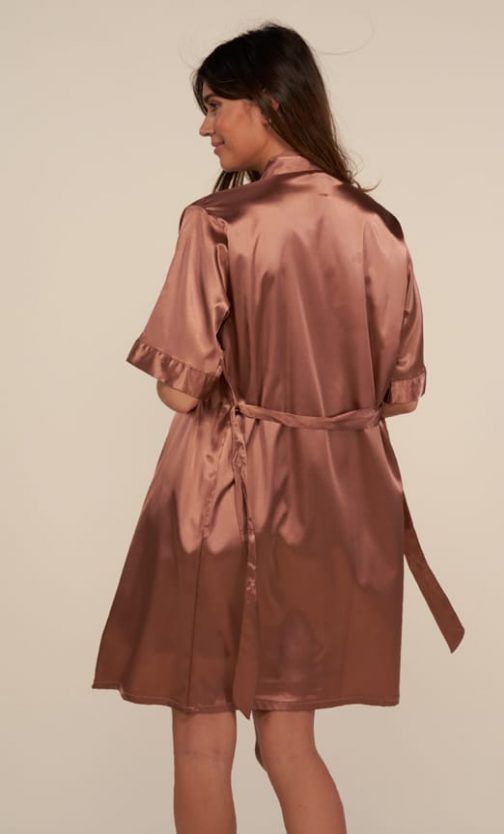 Ensemble Nuisette et Peignoir Satin (Marron) SRR SHOPS