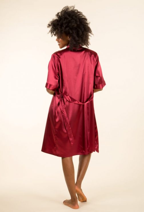 Ensemble Nuisette et Peignoir Satin (Bordeaux) SRR SHOPS