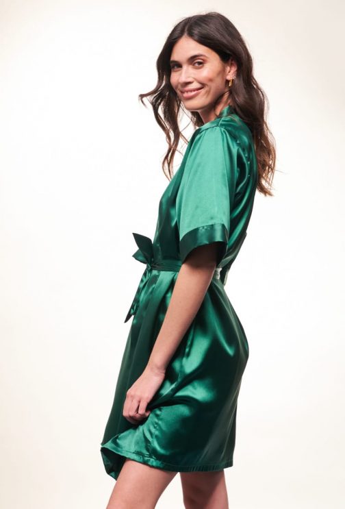 Ensemble Nuisette et Peignoir Satin (Vert) SRR SHOPS