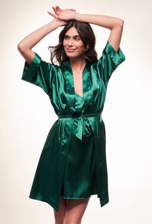 Ensemble Nuisette et Peignoir Satin (Vert) SRR SHOPS