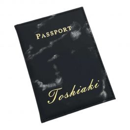 Étui à passeport marbré personnalisé (NOIR)
