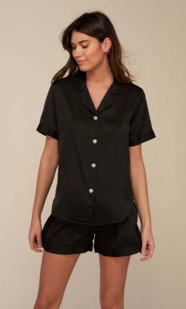 Ensemble De Pyjama Court (Noir)