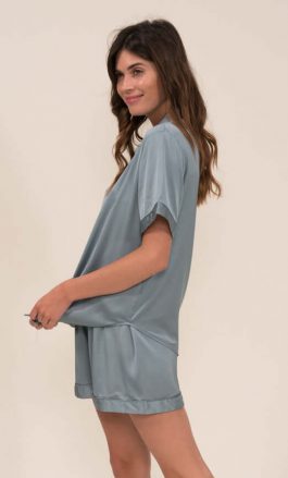 Ensemble De Pyjama Court (Bleu Ciel)