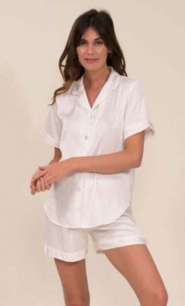 Ensemble De Pyjama Court (Blanc)