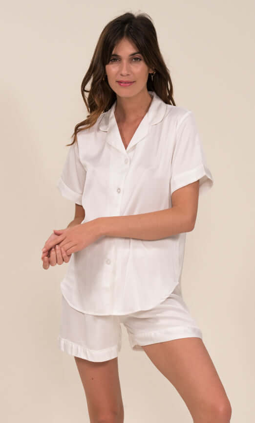 Ensemble De Pyjama Court (Blanc) SRR SHOPS